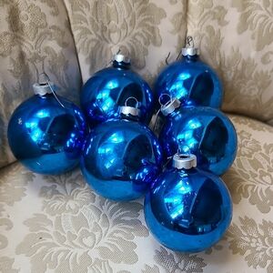 Vintage Dark Blue Christmas Bulbs